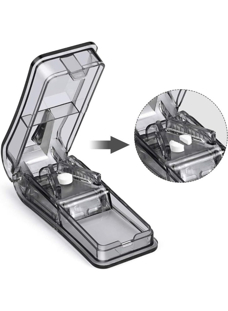 ChicAbode Travel Pill Cutter, Portable Tablet Cutter with Case, for Small or Large Pills Cut in Half Quarter Pills Tablets, Easily Cleanly Precisely (Black) - Image 4